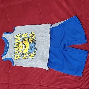 DESPICABLE ME MINIONS Boys Size 7 Tank and Shorts Outfit Set